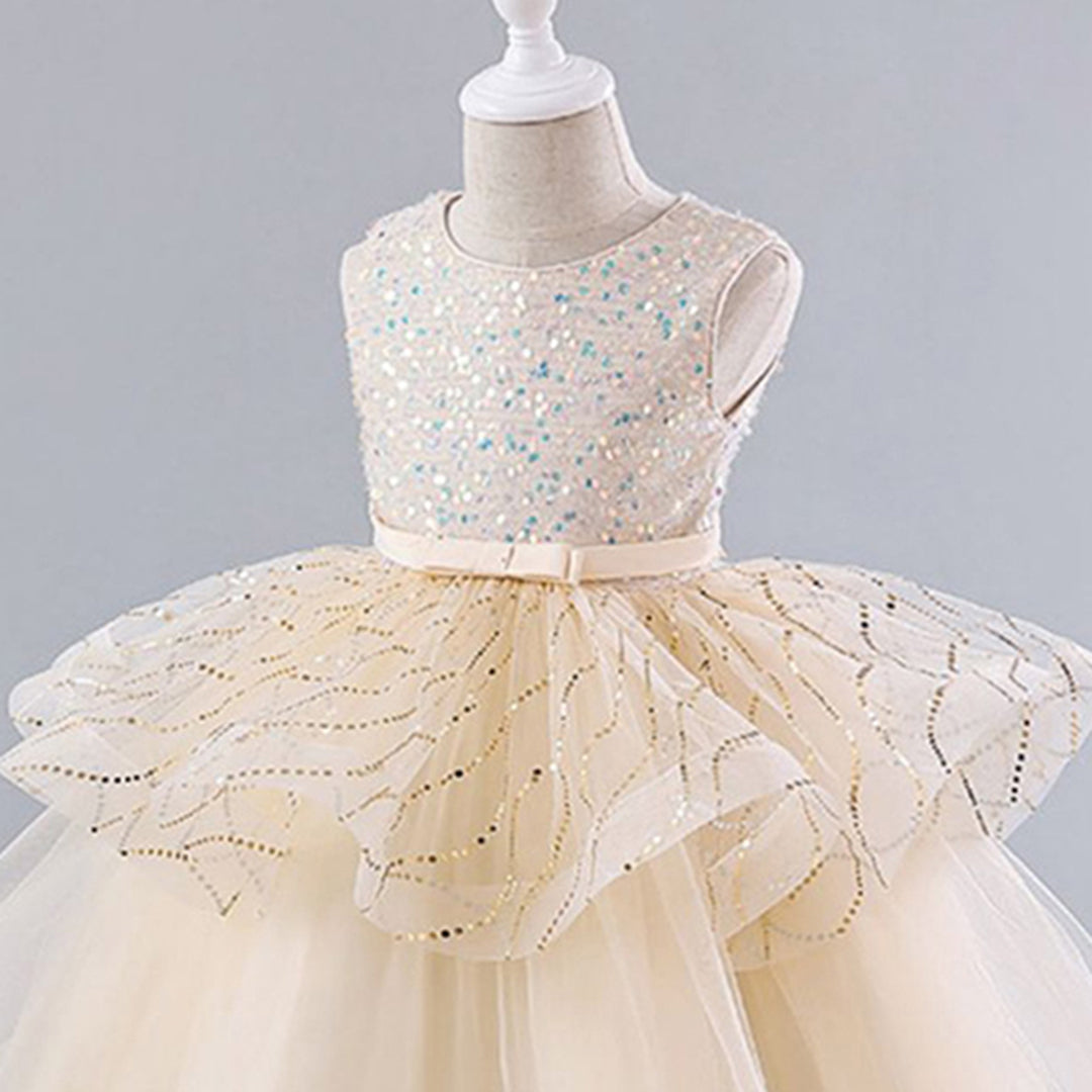 Girls Sequins Embellished Fit & Flare Party Dress Party Dresses   