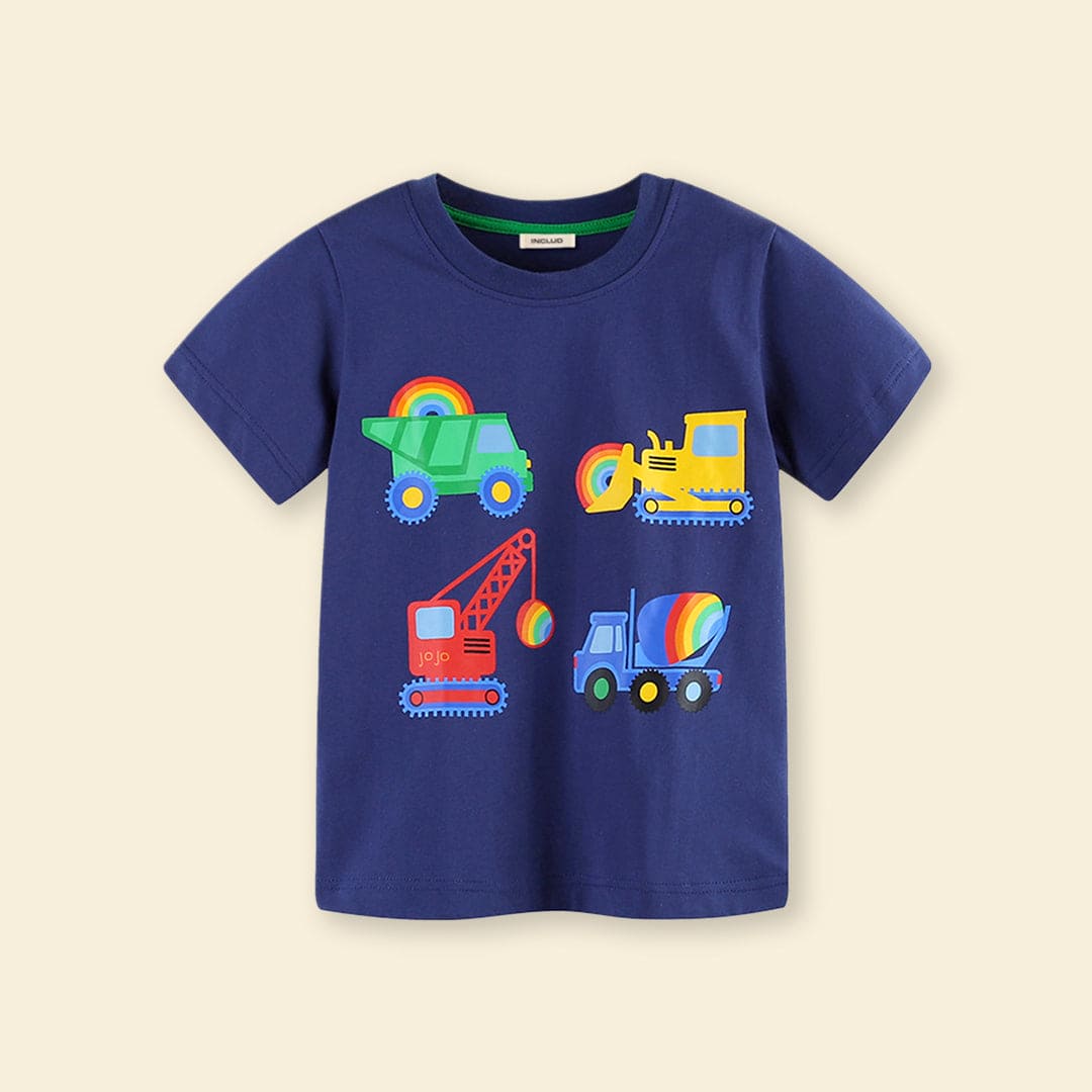 Boys Short Sleeve Truck Graphic T-Shirt Tshirts   