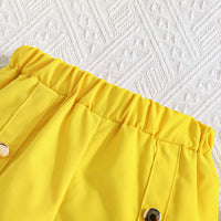 Girls Yellow Strappy Top With Wide Bottom Trouser 2 pc. Sets