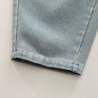 Boys Off White Self-Design Sleeveless Pullover With Shirt & Denim Pants Set Sets