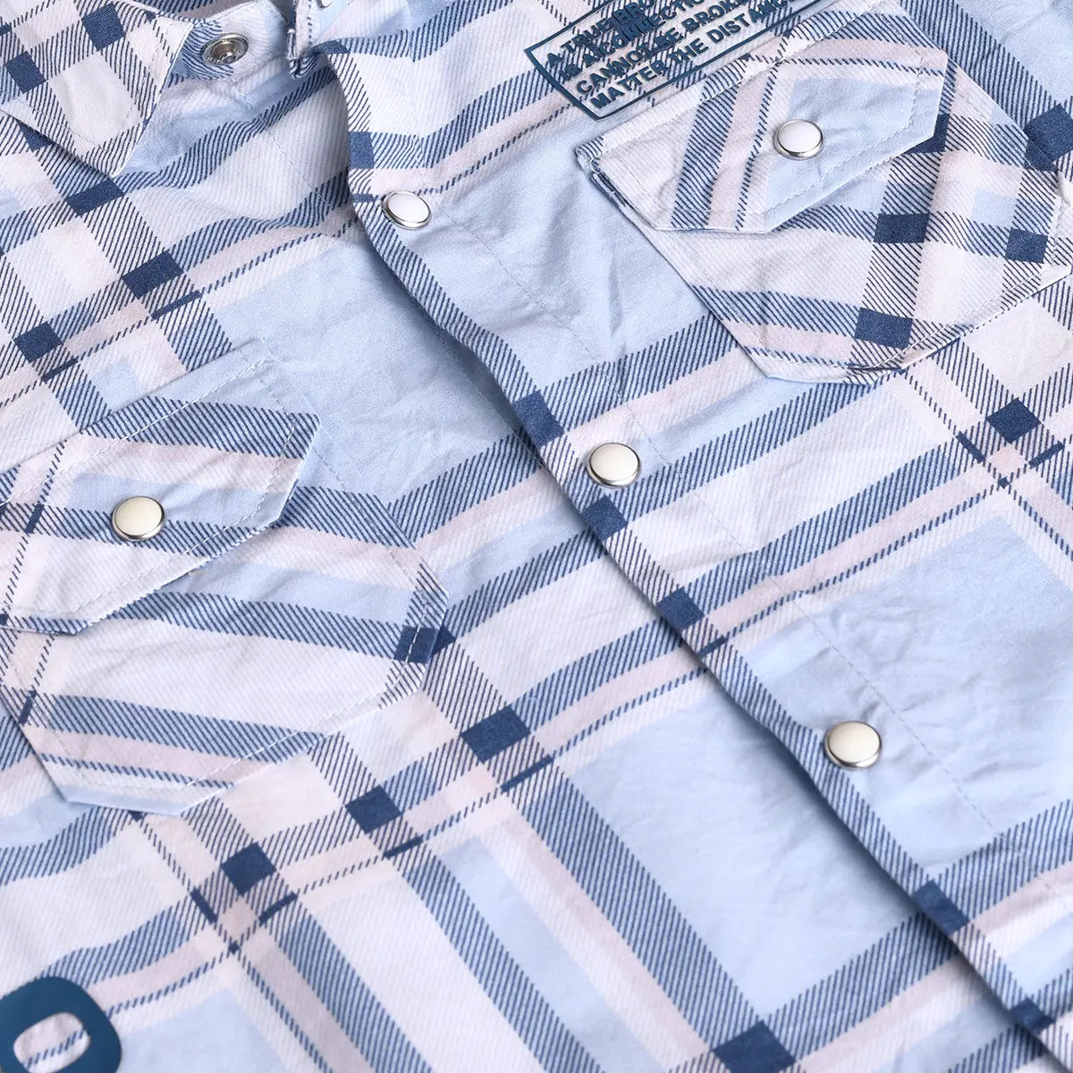 Boys Blue Checked Short Sleeves Shirt With Cargo Shorts & T-Shirt Sets Sets