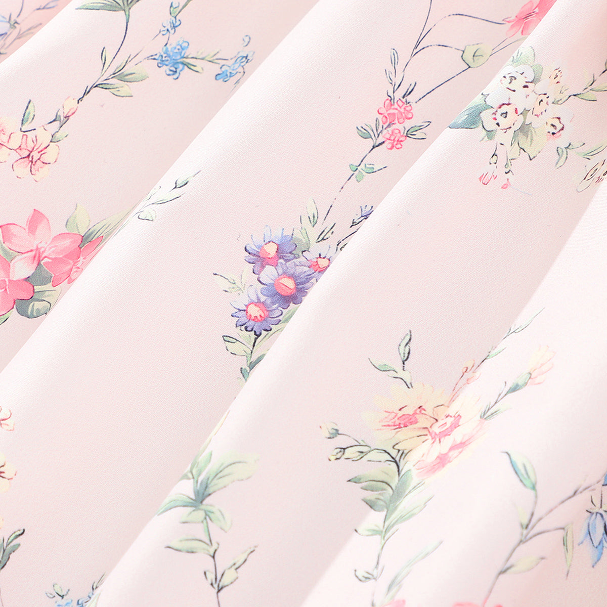 Girls Pink Floral Print Off-Shoulder Dress Casual Dresses