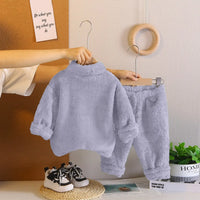 Boys Grey Fleece Zip-up Jacket With Jogger Co-ord Sets Sets