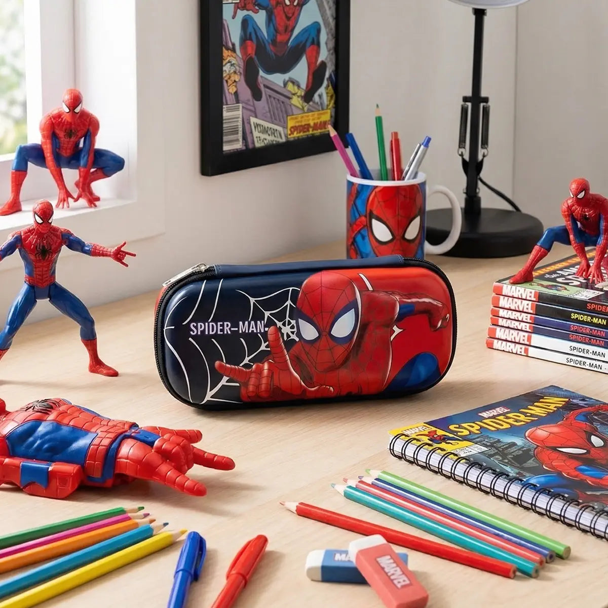 Spiderman Theme Based Hard Case Pencil Box for Boys Trending Accessories