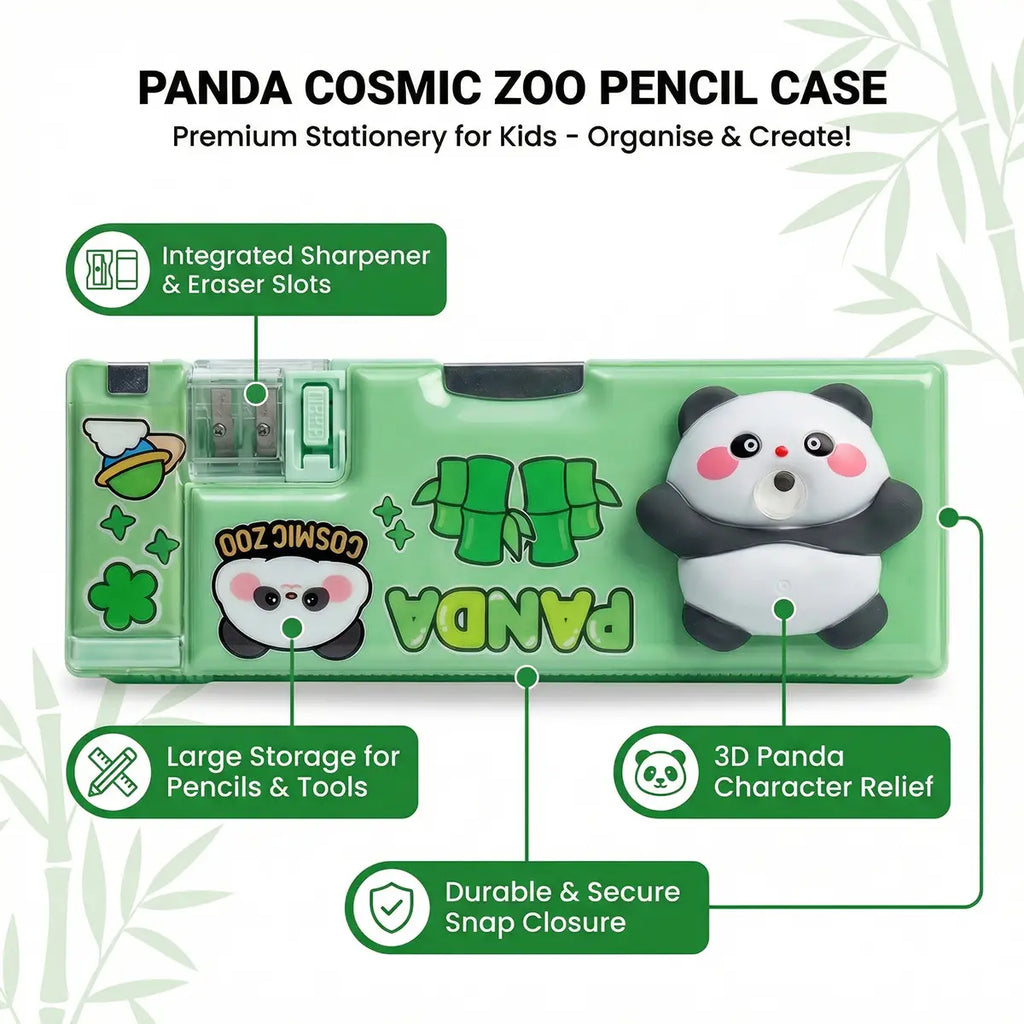 3D Squishy Panda Pop Eye Magnetic Pencil Box for Kids Trending Accessories