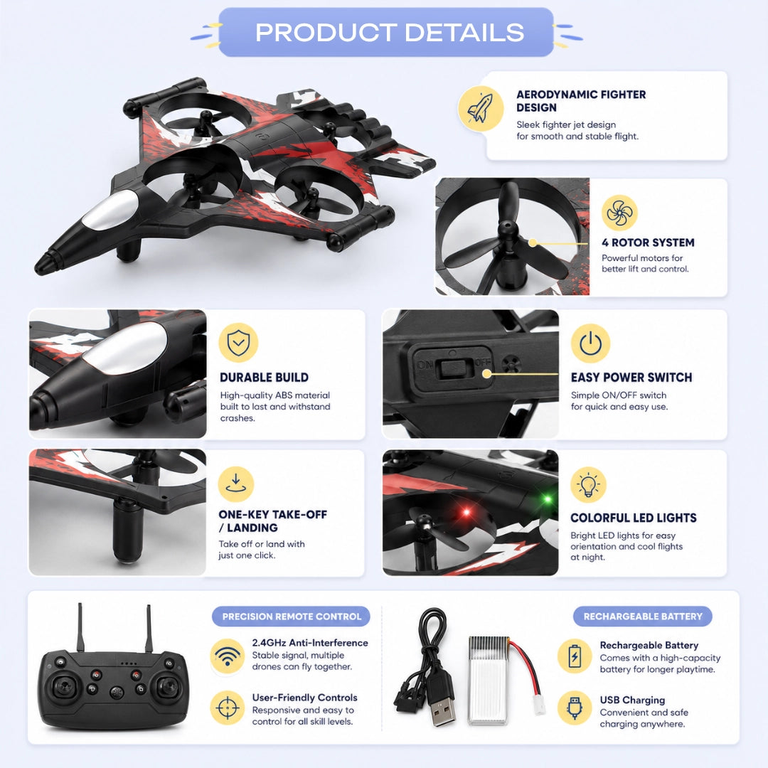 Sky Fighter Drone - Premium RC Flying Toy Trending Accessories
