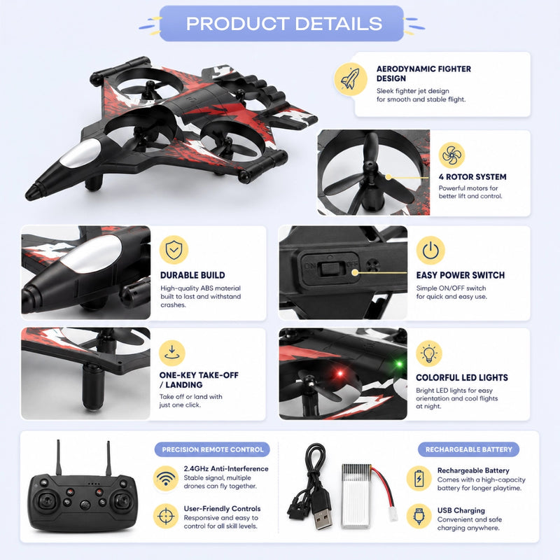 Sky Fighter Drone - Premium RC Flying Toy Trending Accessories