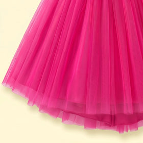 Girls Fuchsia Solid Sleeveless Party Gown Party Dresses
