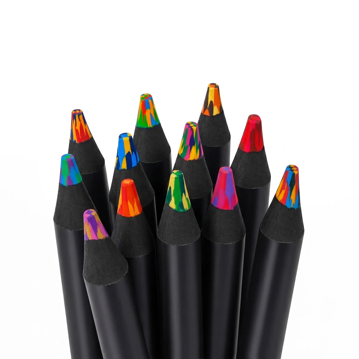 7-in-1 Rainbow Coloured Pencils Pack of 12-7 Color-in-1 Multicolour Drawing Pencils for Kids Sketching & Colouring Trending Accessories Multicolor Onesize