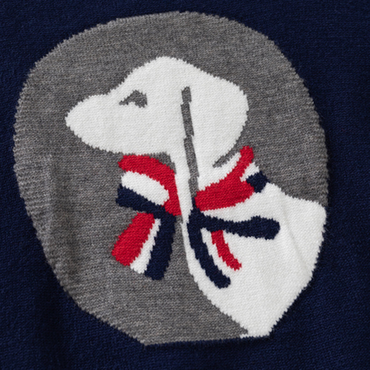 Boys Navy Blue Regular Sweater With Self-Design Puppy Patterns Sweaters & Cardigans