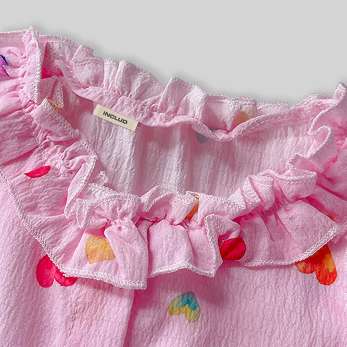 Girls Pink Heart Printed Sleeveless A-line Dress Casual Dresses