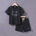 Boys Black Halloween Printed Short Sleeves T-Shirt With Shorts Set 2 pc. Sets Black 4-5 Y