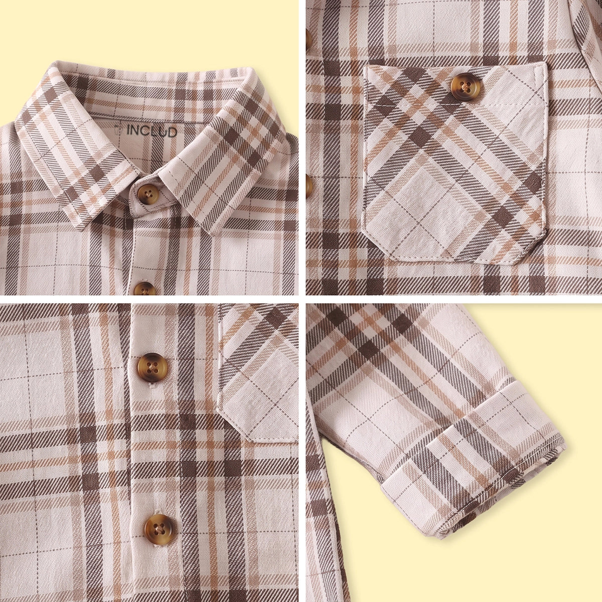 Boys Brown Checked Long Sleeve Shirt Shirts