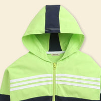 Boys Green Hooded Sweat Shirt with Track Pant Set Sweatshirts & Hoodies