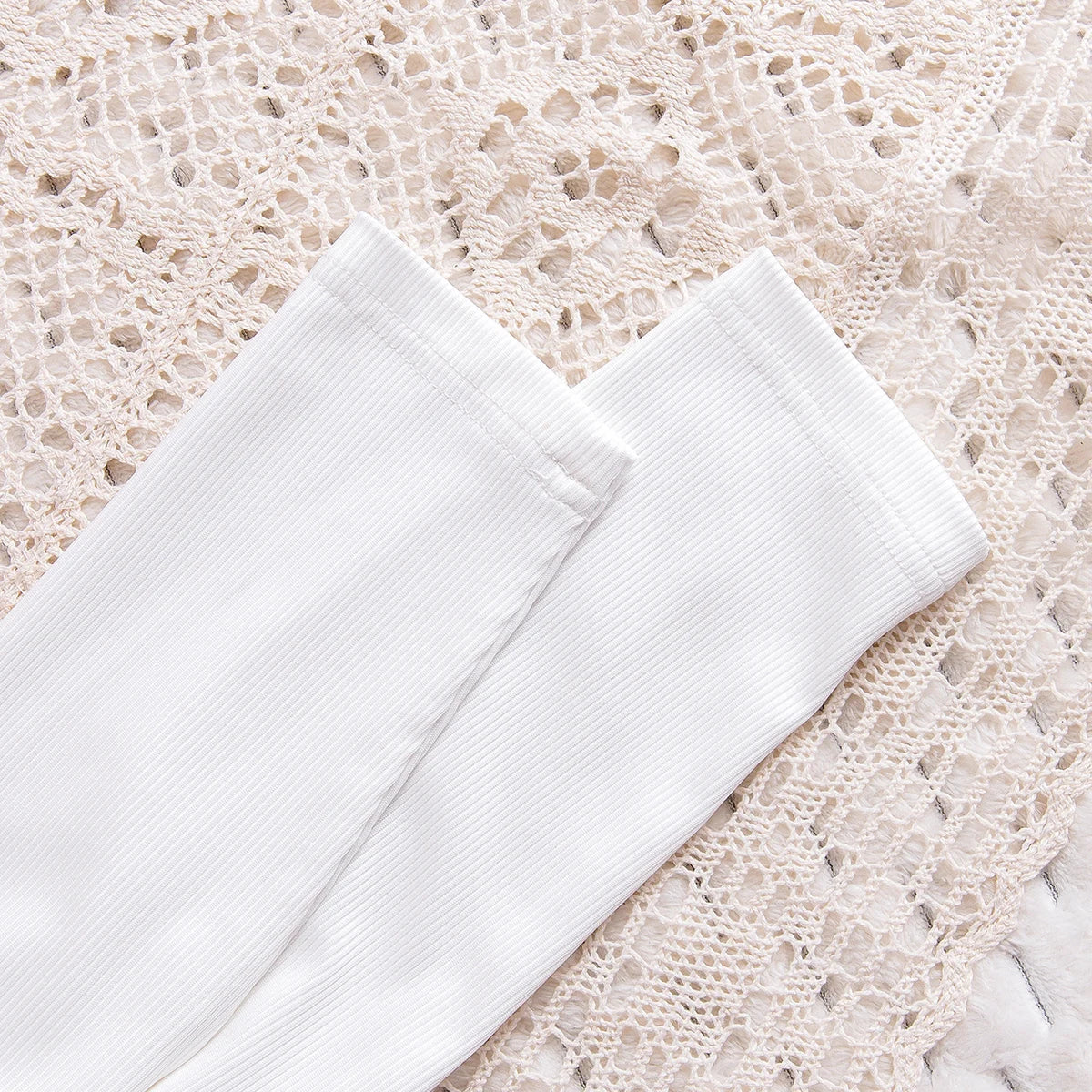 Girls White Off-Shoulder Long Sleeve Top With Shorts Sets 2 pc. Sets