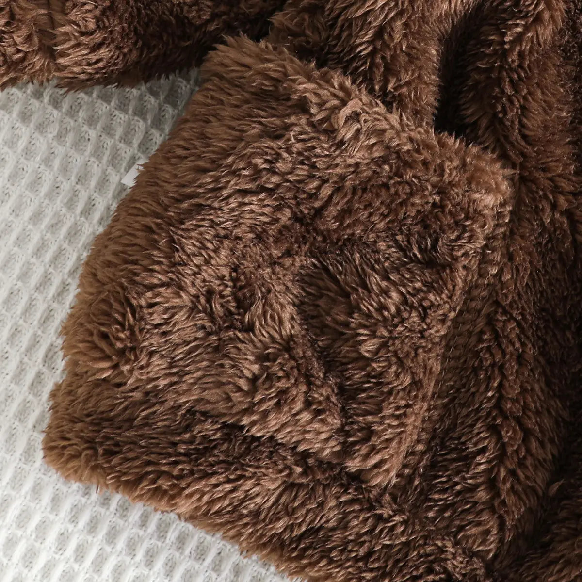 Girls Brown Polar Fleece Hooded Jacket With Jogger Co-ord Sets Sets
