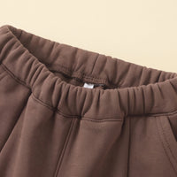 Boys Brown Typographic Hooded Sweatshirt With joggers Sets Sets
