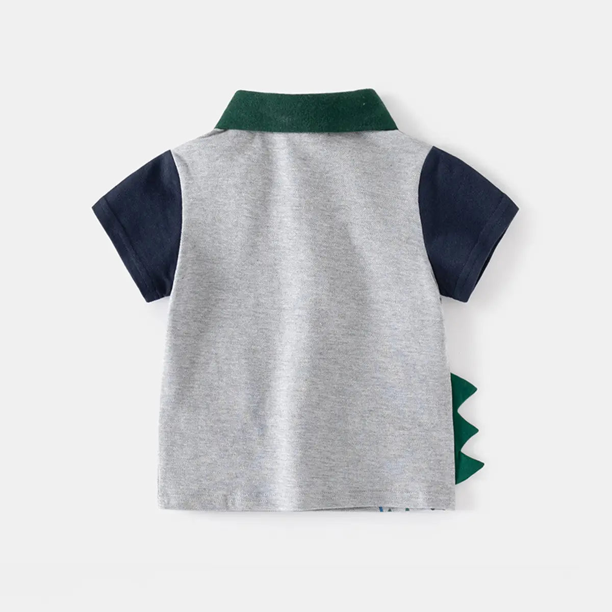 Boys Grey Dinosaur Themed Short Sleeves Polo T-Shirt Tshirts
