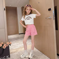 Girls Pink Distressed Relaxed Fit Denim Shorts Shorts Pink 5-6 Y