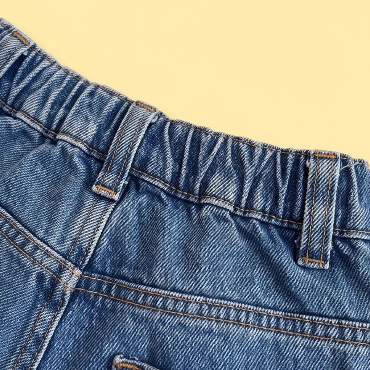 Girls Blue Solid Denim Mini Skirt Skirts