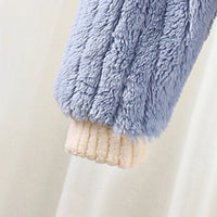 Boys Blue Fleece Bear Applique Button-up Jacket With Jogger Co-ord Sets Sets