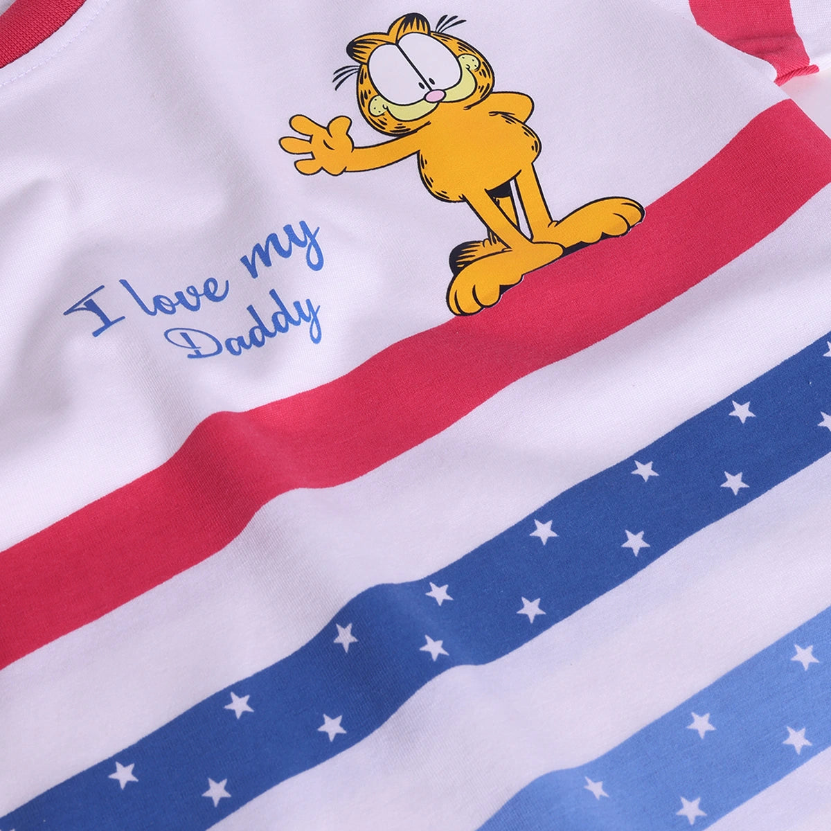 Boys White Cartoon Graphic Stripes T-Shirt With Elasticated Shorts Sets Sets