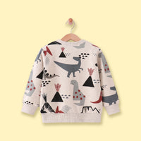 Boys Beige Graphic Long Sleeve Sweatshirt Sweatshirts & Hoodies
