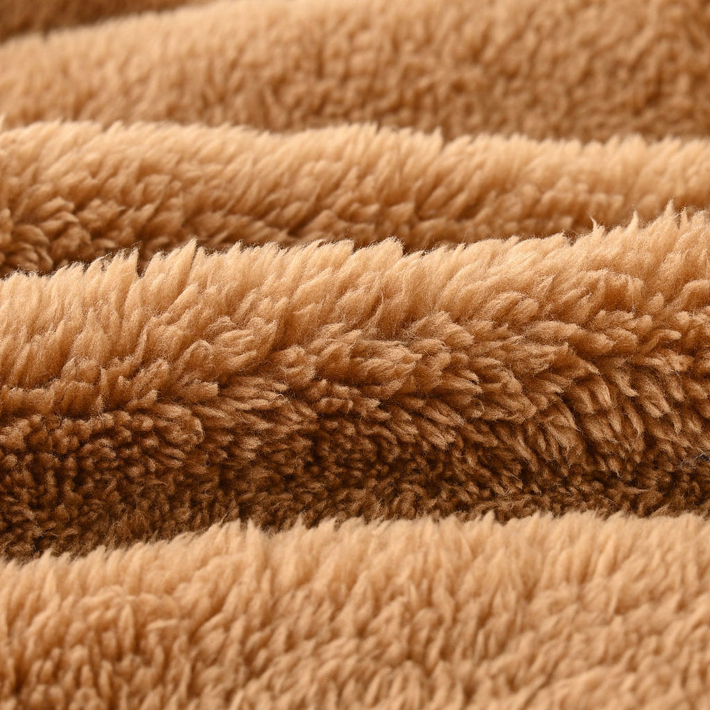 Girls Brown Fleece Front Zipper Sleeveless Winter Jacket Coats & Jackets