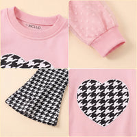 Girls Pink Heart Long Sleeve Sweatshirt With Pants Sets 2 pc. Sets