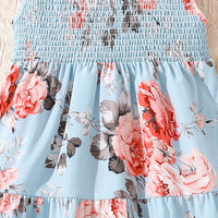 Girls Floral Print Elasticated Fit & Flare Dress Casual Dresses   