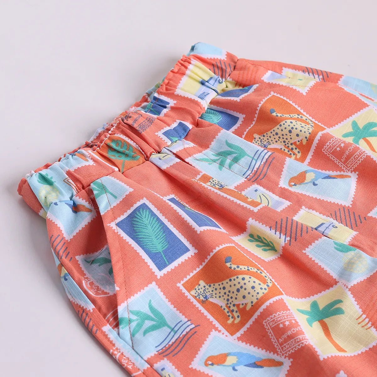 Boys Orange Graphic Short Sleeve Shirt With Elasticated Shorts Sets 2 pc. Sets