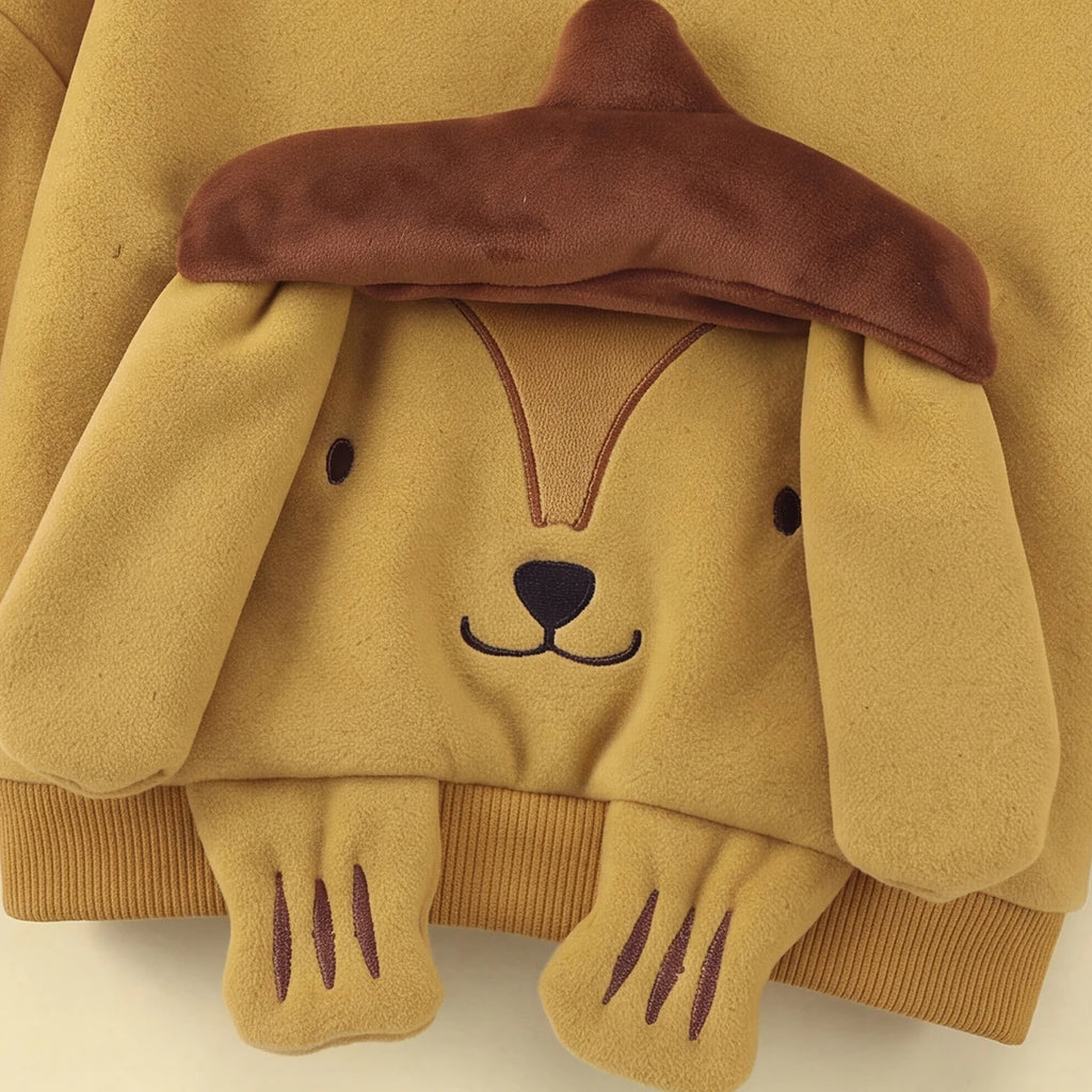 Boys Yellow Ear Applique Regular Sweatshirt With Pants Sets 2 pc. Sets