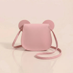 Girls Pink Mouse Shape Bow Applique Sling Bag Sling Bags