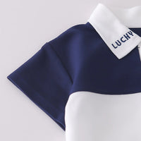 Boys Blue Embroidered Short Sleeves Polo T-Shirt With Denim Shorts Set Sets