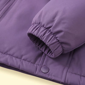 Girls Purple Long Sleeve Hooded Zip-up Jacket Coats & Jackets