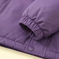 Girls Purple Long Sleeve Hooded Zip-up Jacket Coats & Jackets