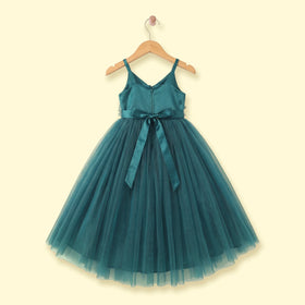 Girls Green Sleeveless Party Gown Party Dresses
