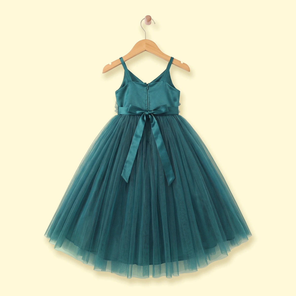 Girls Green Sleeveless Party Gown Party Dresses