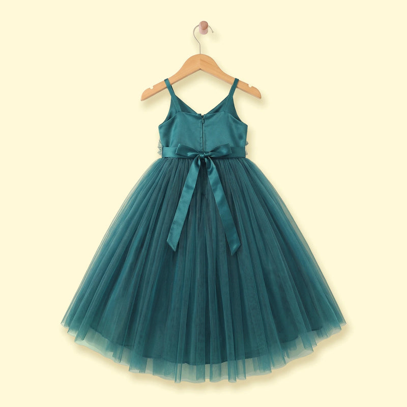 Girls Green Sleeveless Party Gown Party Dresses