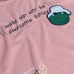 Boys Peach Graphics Short Sleeve T-Shirt With Denim Shorts Sets 2 pc. Sets