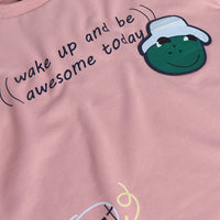 Boys Peach Graphics Short Sleeve T-Shirt With Denim Shorts Sets 2 pc. Sets