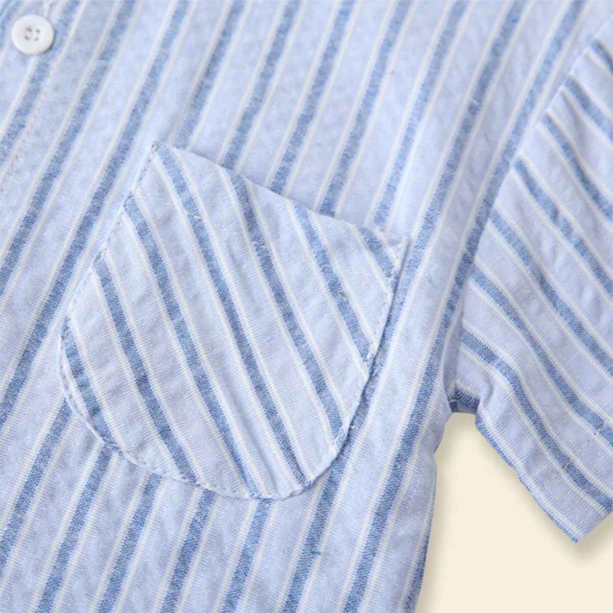 Boys Light Blue Stripes Shirt With Mandarin Collar Shirts