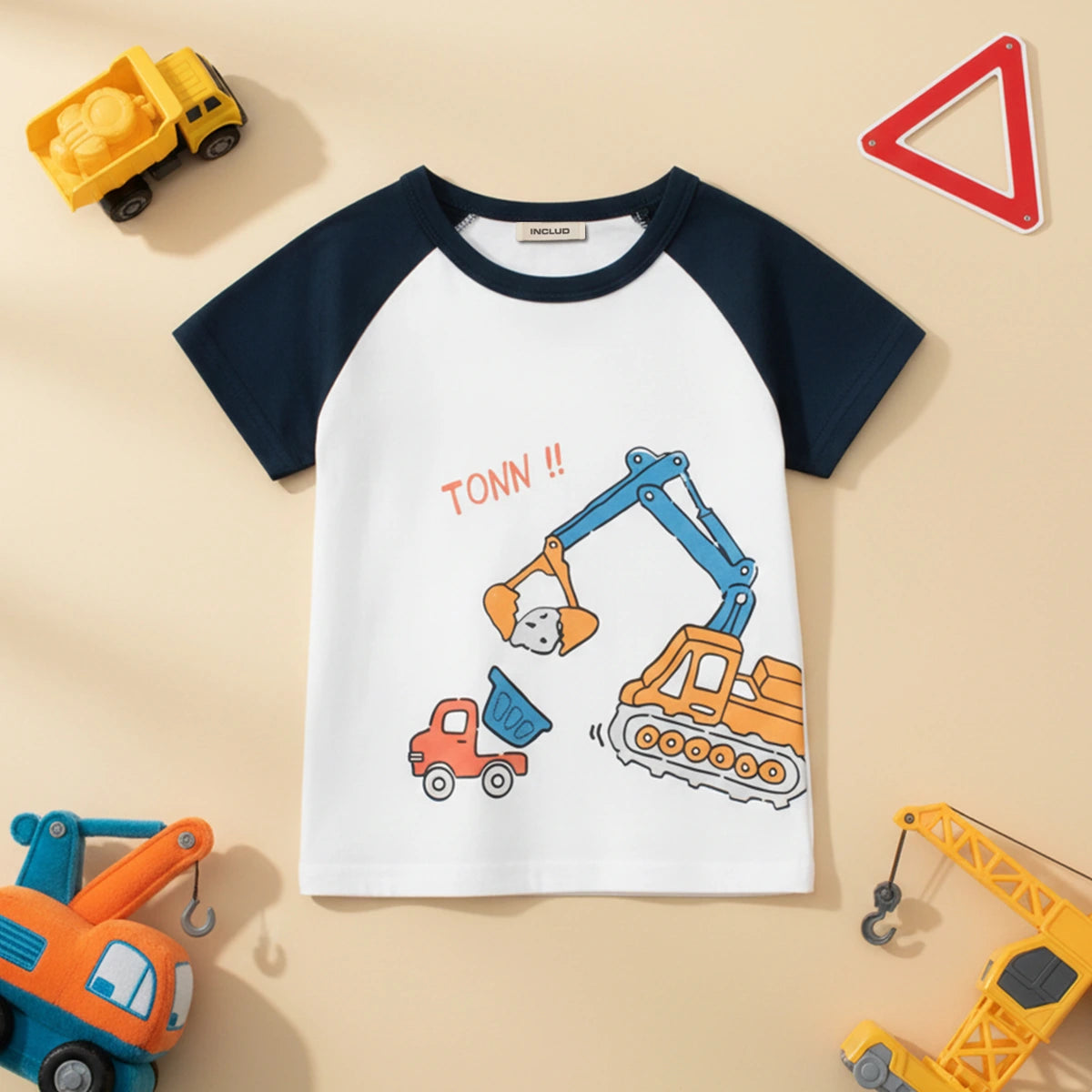 Boys Off White Crane Cartoon Printed Short Sleeves T-Shirt Tshirts Off White 1-2 Y