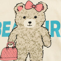 Girls Teddy Print Short Sleeves T-shirt Tshirts   