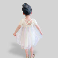 Girls Multicolor Tulle Fit & Flare Casual Dress Casual Dresses   