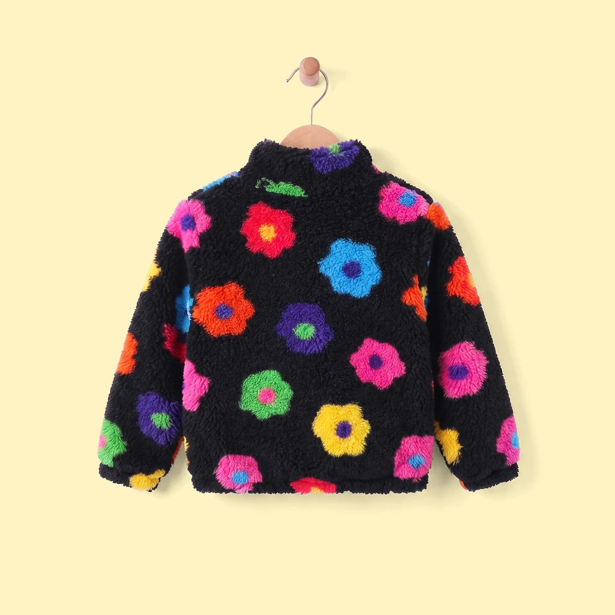 Girls Black Floral Long Sleeve Jacket Coats & Jackets
