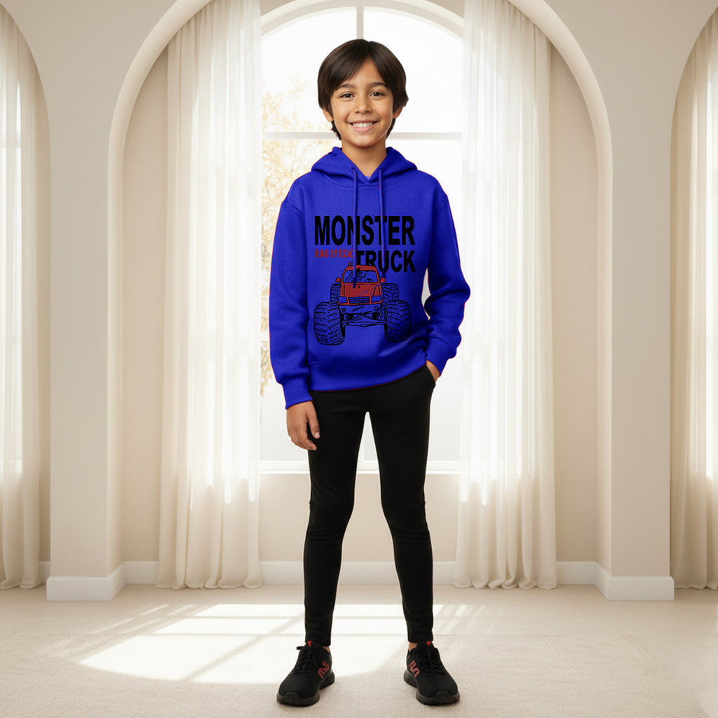 Boys Royal Blue Monster Truck Graphics Hoodies Sweatshirt Sweatshirts & Hoodies Royal Blue 6-7 Y