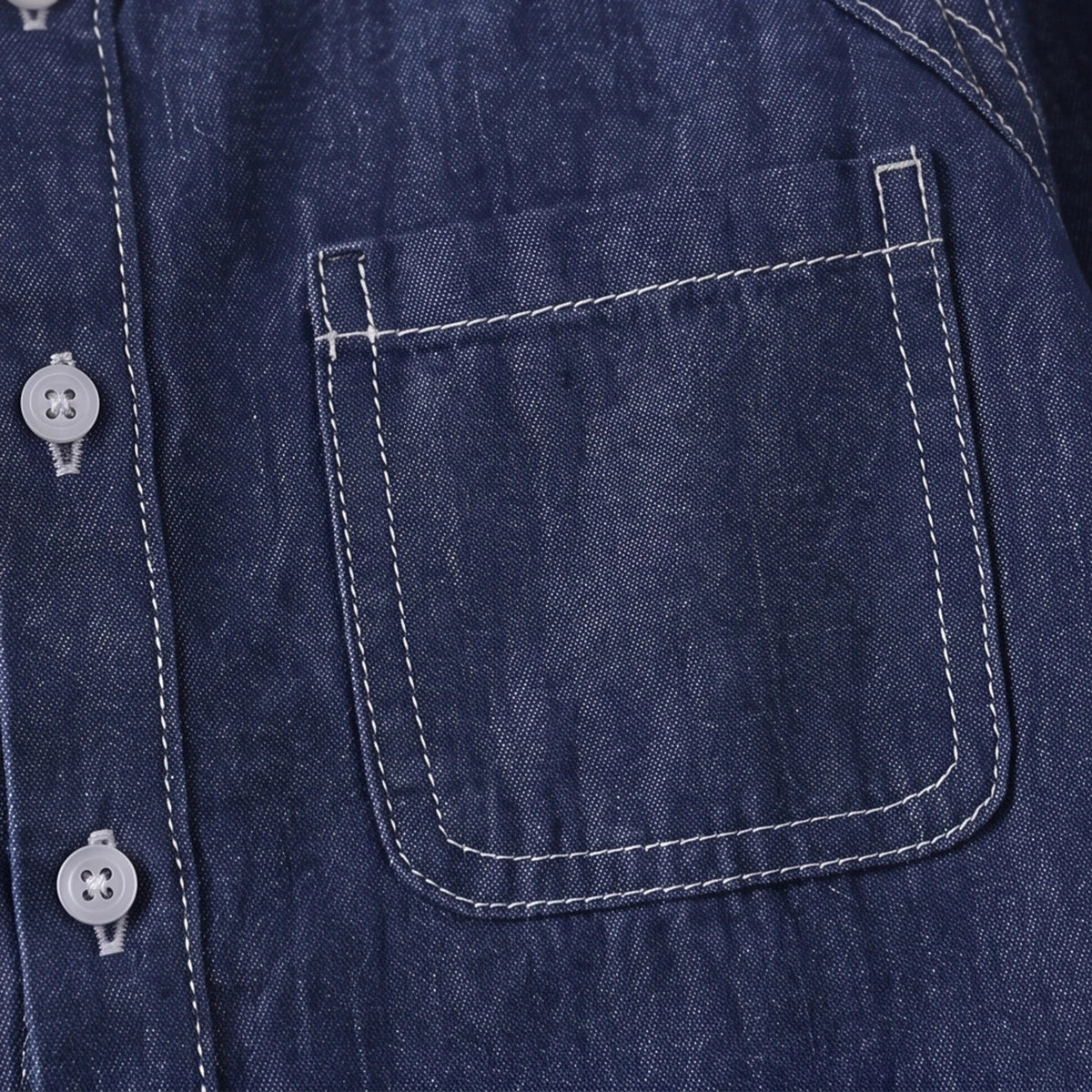 Boys Dark Blue Long Sleeve Denim Shirt Shirts