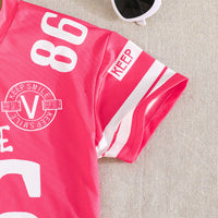 Girls Pink Short Sleeve Printed T-Shirt With Shorts Set 2 pc. Sets