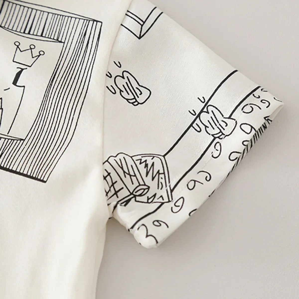 Boys Beige Printed Short Sleeve Polo T-Shirt With Elasticated Shorts Sets 2 pc. Sets